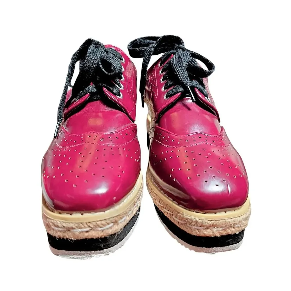 Cape Robbin Milly-1 Red Platform Oxford Slingback Shoes Womens 7
